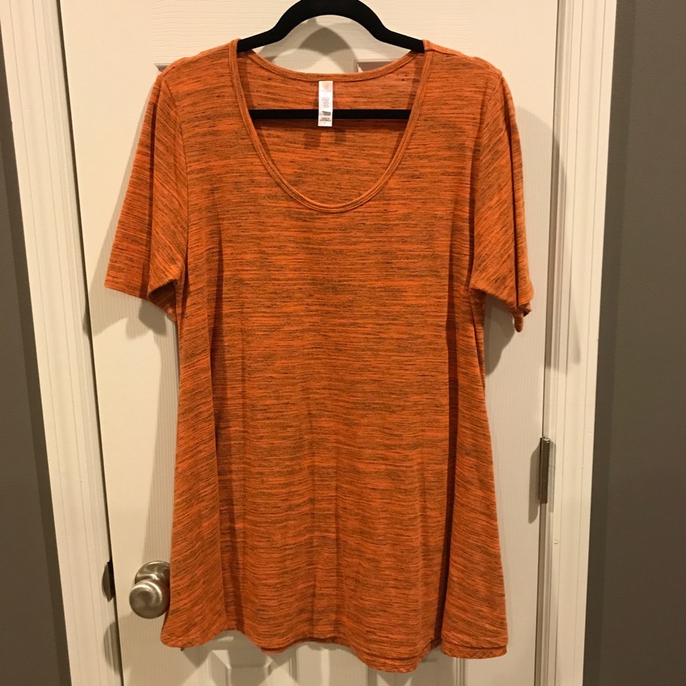 Lularoe Large Perfect Tee, Orange heathered, VGUC